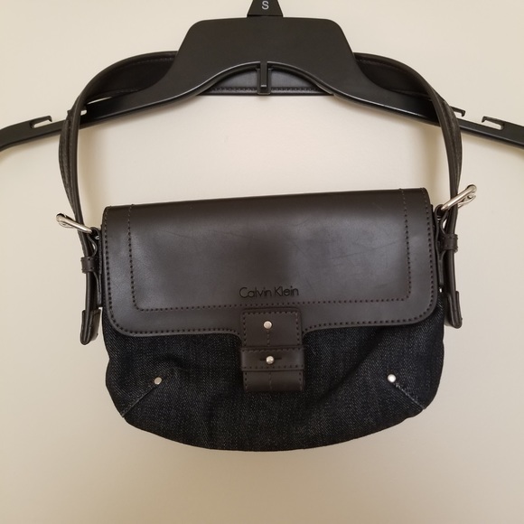Calvin Klein Denim and Leather Small Purse - Picture 1 of 5